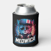 Meowica 4th of 7月Cat American Flag America USA 缶クーラー (缶正面)