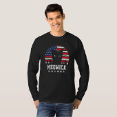 Meowica 7月4日Catアメリカ国旗の女性の男性 Tシャツ (正面フル)