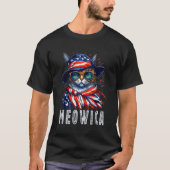 MEOWICA Cat 4th Of July Sunglasses Merica Cat Amer Tシャツ (正面)