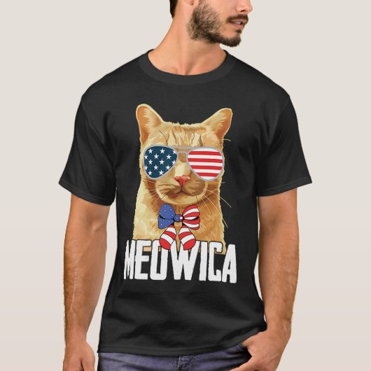 Meowica Cat Day Cat Love Kitten House Cat猫 Tシャツ (正面)