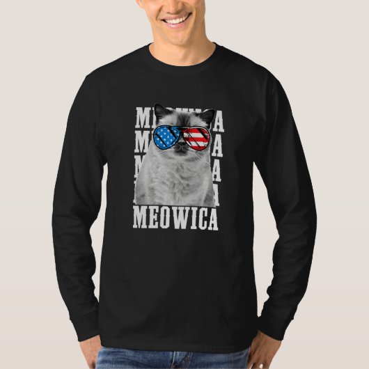 Meowica Cat Eagle American Symbol Usa Patriotic Pr Tシャツ (正面)