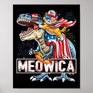 Meowica Cat Tレックス恐竜7月Flの4th ポスター