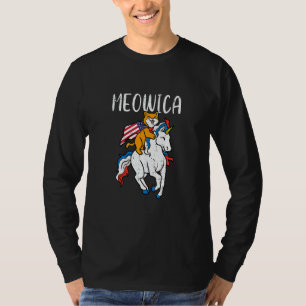 Meowica Cat Unicorn 7月4日(土)愛国心の高い幼児 Tシャツ
