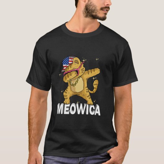 Meowica Pet Cat 7月の愛国的なアメリカのPr第4弾 Tシャツ (正面)