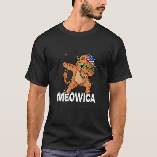 Meowica Pet Cat 7月の愛国的なアメリカのPr第4弾 Tシャツ (正面)