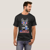 Meowica Sunglasses Beer   4th Of July Patriotic Tシャツ (正面フル)