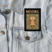Meowl - 面白い鳴き声の猫フクロウ Brainrot メーム 缶バッジ (インサイチュ)