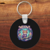 Meowl Cat Owl Meme Brainrot Kids Cursed Silly Gen キーホルダー (正面)