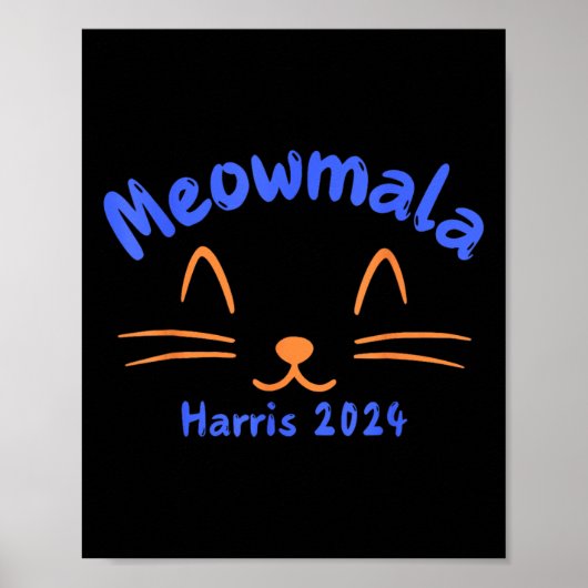 Meowmala Kamala Harris 2024キャットレディFor Kamala Fu ポスター (正面)