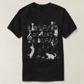 Meowsci Catsカラフルの音楽遊クレフ、 音符記号ピアノムス Tシャツ (デザイン正面)