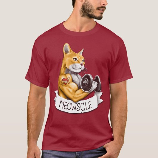 Meowscle - Chat Musclé Tシャツ (正面)