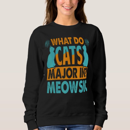 Meowsic 2専攻のの動作 スウェットシャツ (正面)