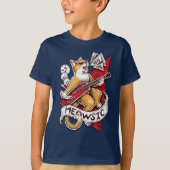 Meowsic - Chat Guitariste Tシャツ (正面)