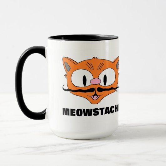 MEOWSTACHE 面白いヒゲ猫 セニョール・ガト マグカップ (左)