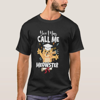 Meowster Graduation Masters Degree Cat Lover Kitte Tシャツ