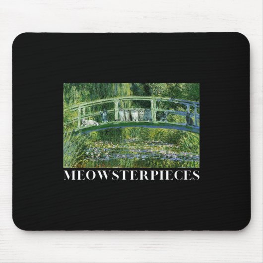 Meowsterpiecesアンティークオイルおもしろいペインティングキャットラブ マウスパッド (正面)