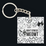 Meowtストレスおもしろい猫好き キーホルダー<br><div class="desc">ストレスだ！キーチェーおもしろいンで猫好きをチェックし、ステッカーやTシャツ、マグカップ、猫物などショップのアイテムをチェックしよう！</div>