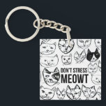 Meowtストレスおもしろい猫好き キーホルダー<br><div class="desc">ストレスだ！キーチェーおもしろいンで猫好きをチェックし、ステッカーやTシャツ、マグカップ、猫物などショップのアイテムをチェックしよう！</div>