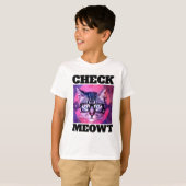 MEOWT CAT BOYS KIDS Tおもしろいシャツのチェック Tシャツ (正面フル)