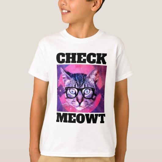 MEOWT CAT BOYS KIDS Tおもしろいシャツのチェック Tシャツ (正面)