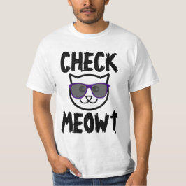 MEOWT Cat Tおもしろいシャツのチェック Tシャツ