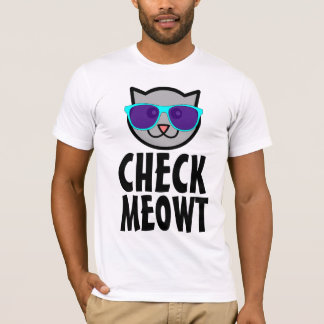 MEOWT CAT Tシャおもしろいツのチェック Tシャツ