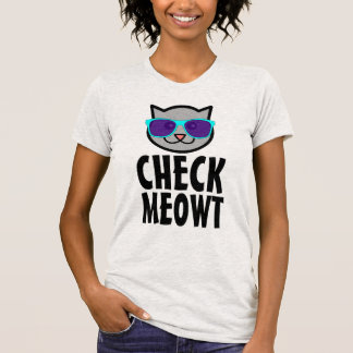 MEOWT CAT Tシャおもしろいツのチェック Tシャツ