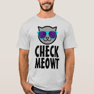 MEOWT CAT Tシャツのチェック Tシャツ