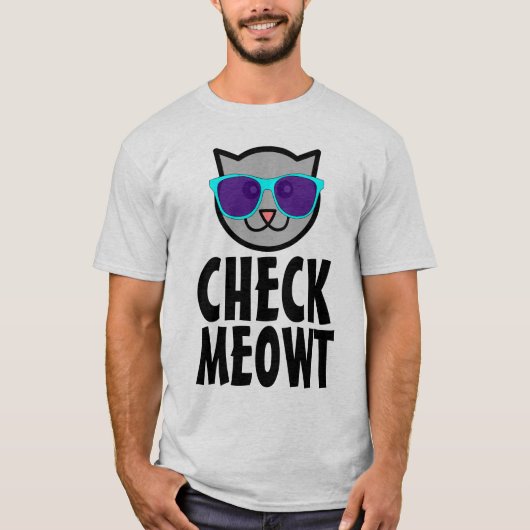 MEOWT CAT Tシャツのチェック Tシャツ (正面)