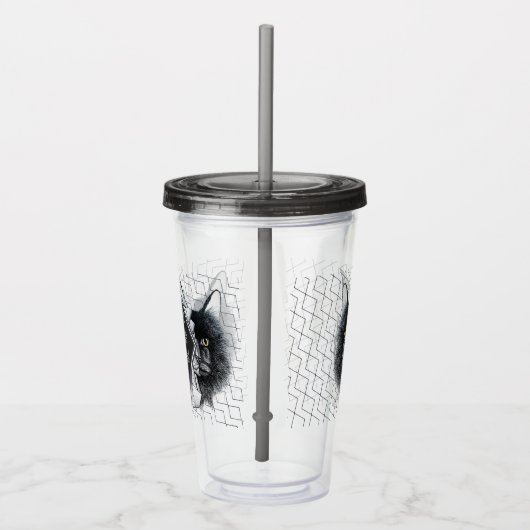 Meowt Geometric Catストレスしない アクリルタンブラー (右)