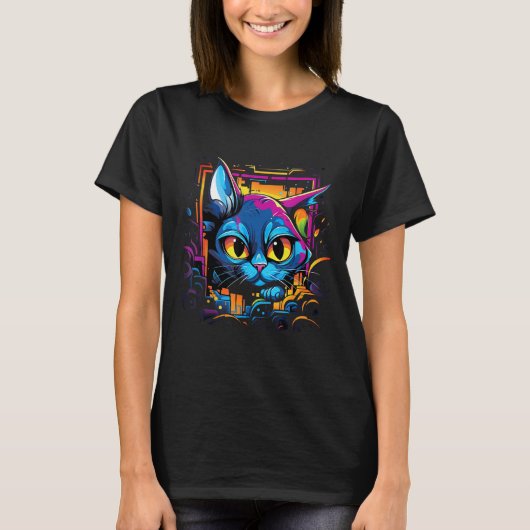 Meowtaggraphy子猫アートinアクション Tシャツ (正面)