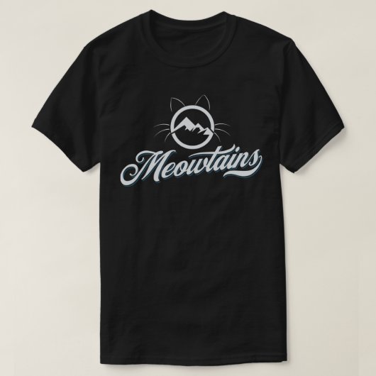 MEOWTAINS, Mountain Hiking for Cat Lovers Tシャツ (デザイン正面)