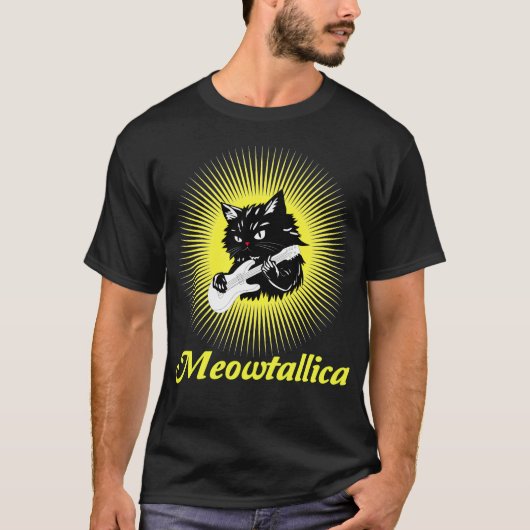 Meowtallica Graphic：ロックスターのオーラ Tシャツ (正面)