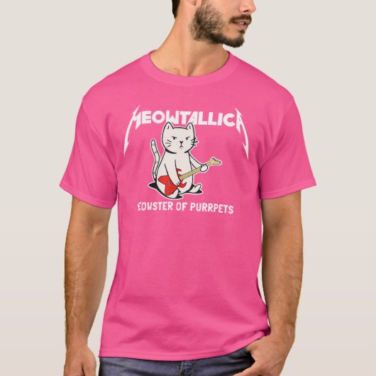 Meowtallica Meowster Of Purpets -おもしろい Cat Tシャツ (正面)
