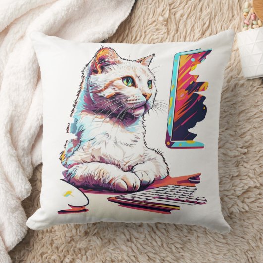 Meowtastic Coder クッション (ブランケット)