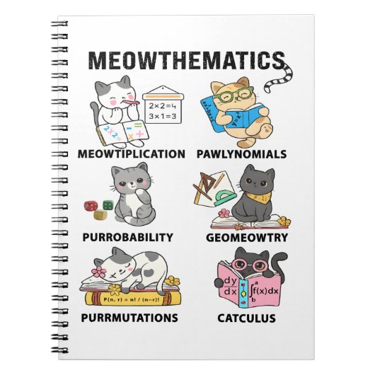 Meowthematics Funny Math Cat Puns For Math Lovers ノートブック (正面)
