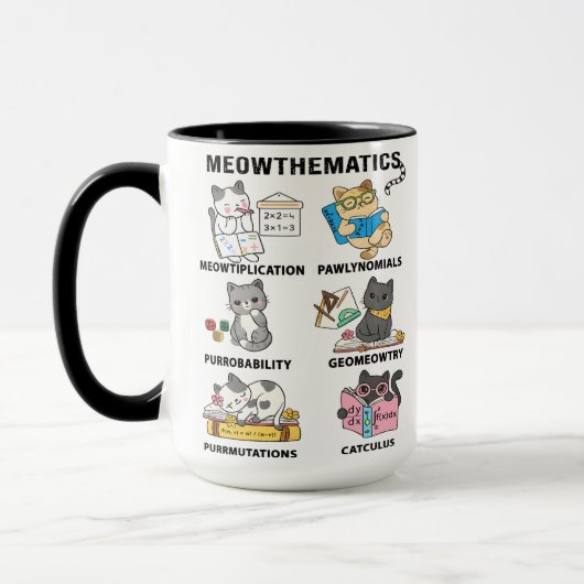 Meowthematics Funny Math Cat Puns For Math Lovers マグカップ (左)