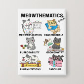 Meowthematics Funny Math Cat Puns For Math Lovers 缶バッジ (正面)