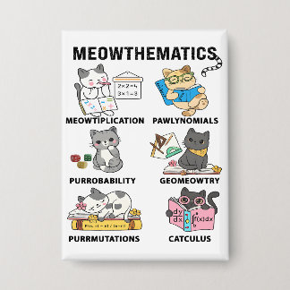 Meowthematics Funny Math Cat Puns For Math Lovers 缶バッジ