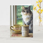 Meowvelous You誕生日カード カード (黄色い花)