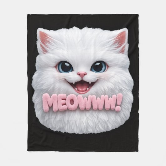 Meowww Cat Blanket フリースブランケット (正面)