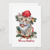 Meowwyクリスマス子猫クリスマス シーズンカード (正面/裏面)