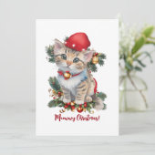 Meowwyクリスマス子猫クリスマス シーズンカード (スタンド正面)