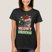 Meowyのクリスマスおもしろいな猫のワイシャツ Tシャツ (正面)