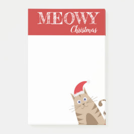 Meowyのクリスマスのサンタ猫の漫画の冬休み ポストイット