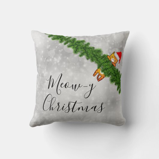 Meowyのクリスマスの枕 クッション (裏面)