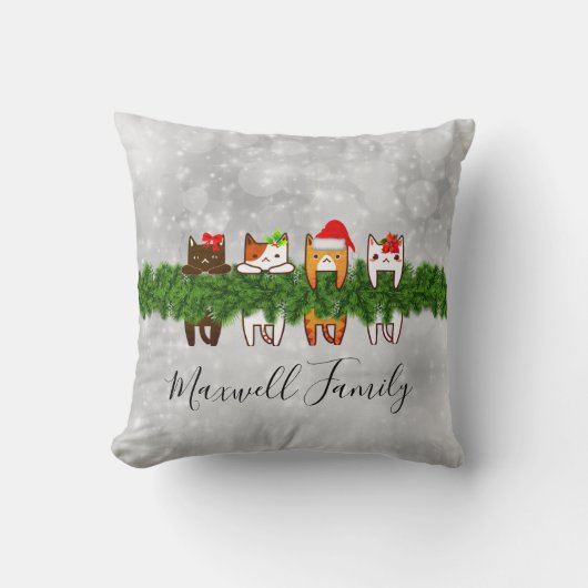 Meowyのクリスマスの枕 クッション (正面)