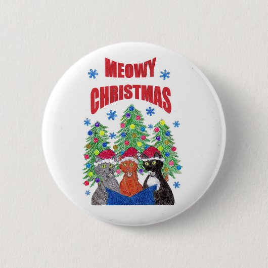 Meowyのクリスマスボタン 缶バッジ (正面)