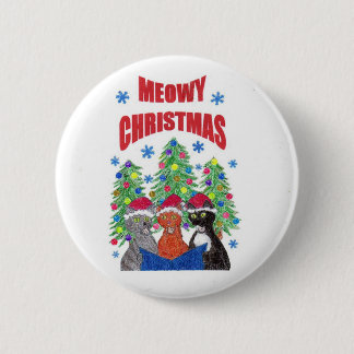 Meowyのクリスマスボタン 缶バッジ