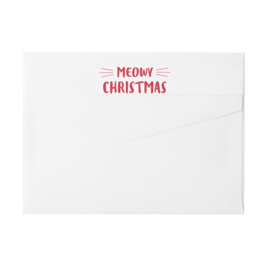 Meowyのクリスマス|かわいい猫の休日 ラップアラウンドラベル (裏面)